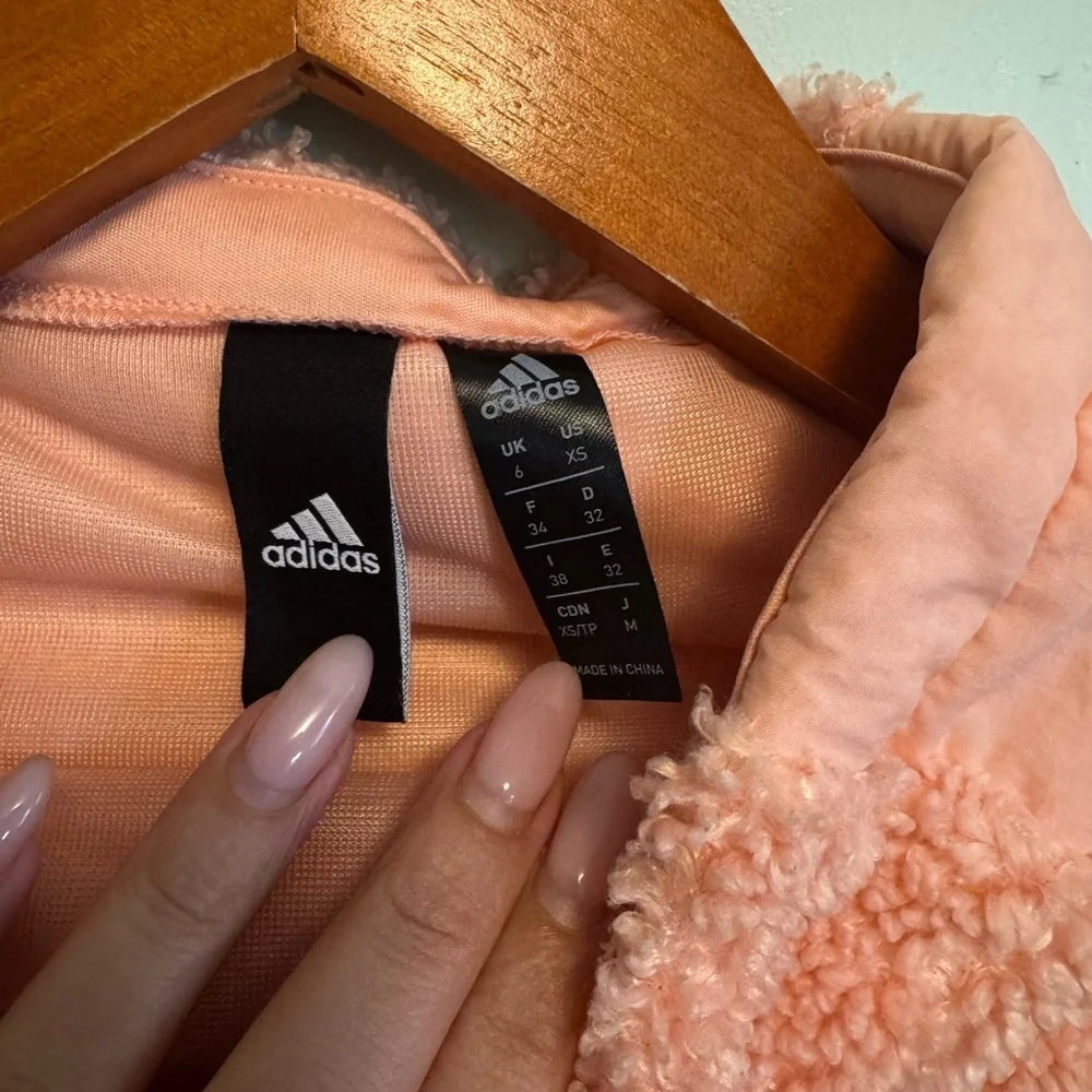 Adidas Soft Pink Sherpa Pullover - Picture 5 of 8